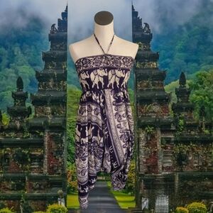 Purple Harem Halter Jumpsuit